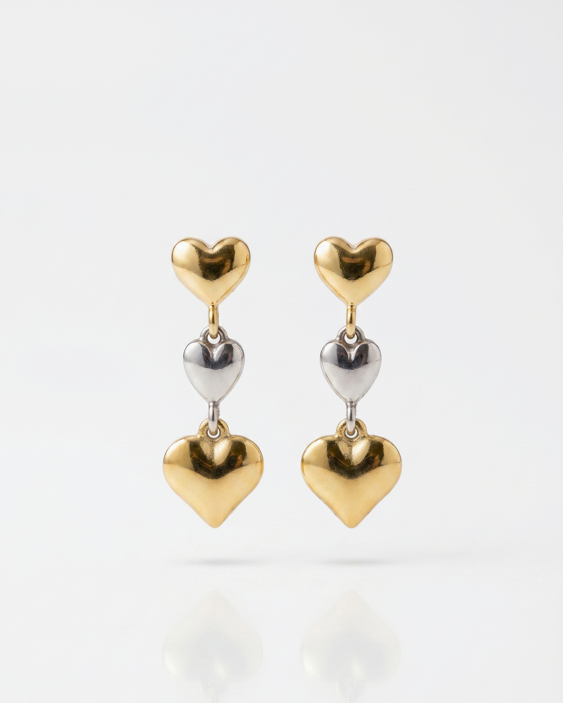 Linked Hearts Drop Earrings