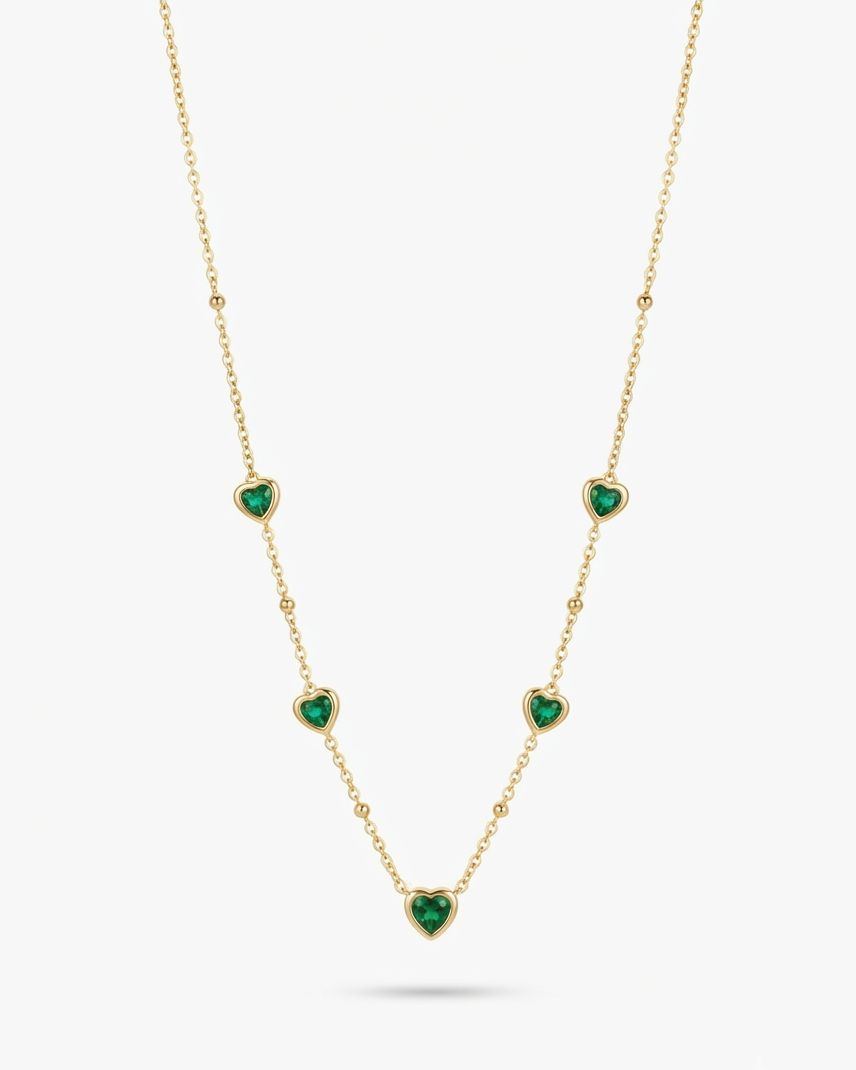 Emerald Hearts Necklace
