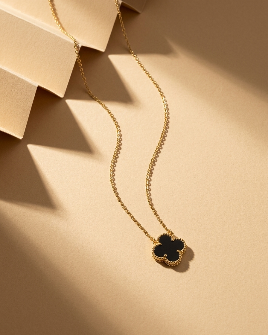Midnight Clover Necklace