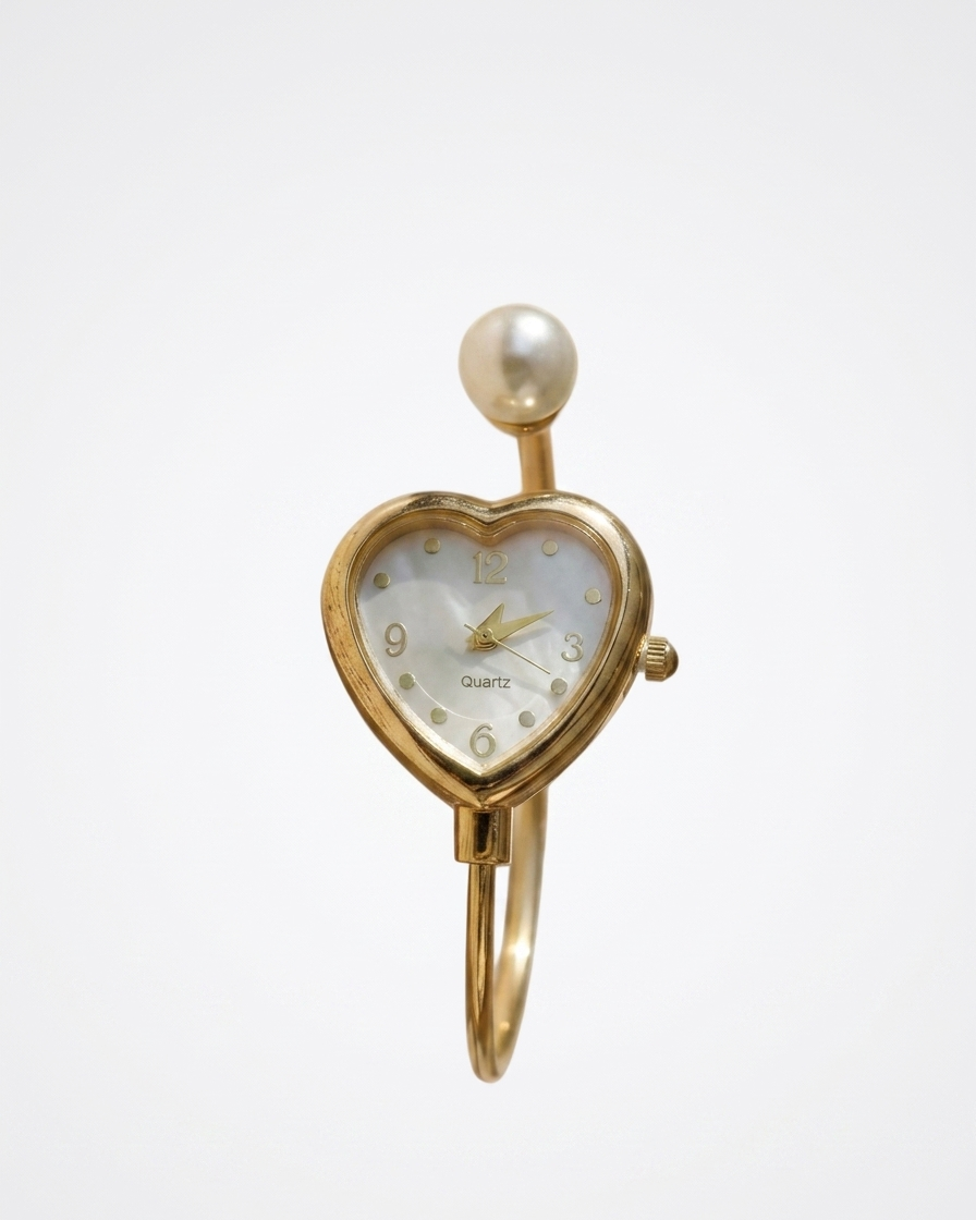 Golden Heart Pearl Cuff
